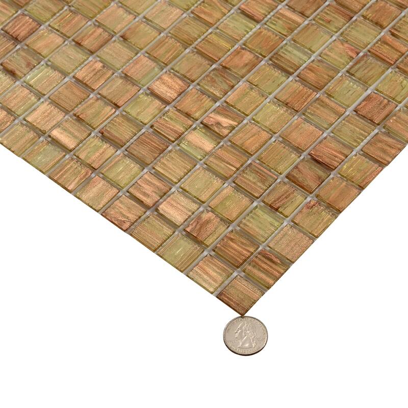 Apollo tile 12" x 12" Celestial Glossy Tortilla Brown Glass Tile (20 sq ft/case) - 20 Pack