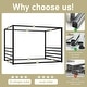preview thumbnail 6 of 19, Queen Size Modern Floor Bed Frame with Canopy Structure and Full Guardrails, Low-Profile Metal Platform Bed