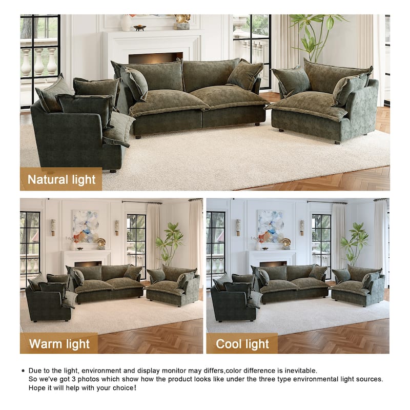 Cloud Chenille Upholstered Modular Sectional Sofa