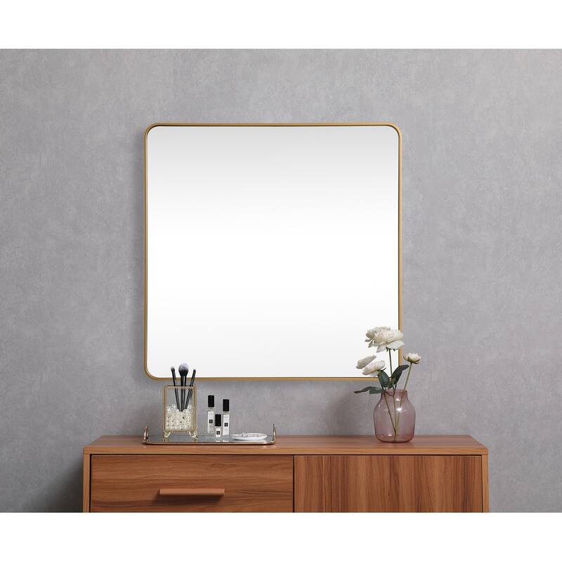 Indigo Home Soft corner metal square mirror 48x48 inch