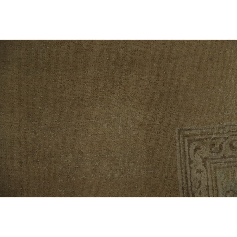 Hand Knotted Oriental 100% Wool Carpet Traditional Medallion Beige & Ivories Kerman Area Rug - 13' 8'' X 9' 9''