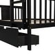 preview thumbnail 11 of 10, Full over Full Bunk Bed with 2 Drawers and Ladder for Bedroom
