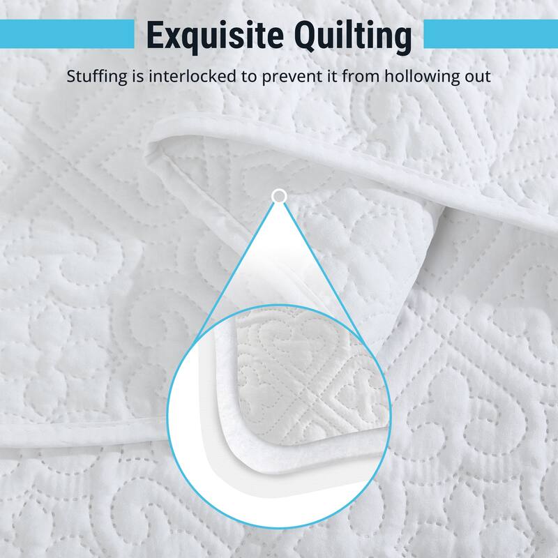 HLC.ME Lorenzo - 3 Piece Size Quilt Set, Lightweight Bedspread Coverlet Set.
