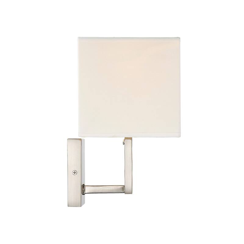 Meridian M90009 10" Tall Rectangular Fabric Shade Wall Sconce