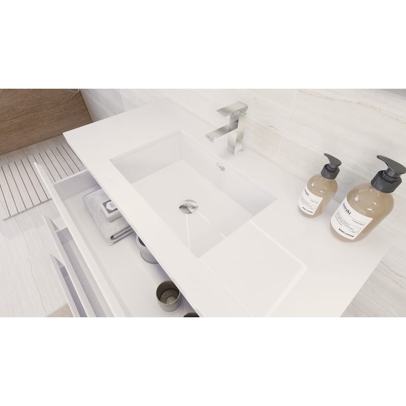 Aron 42'' Freestanding Vanity with Reinforced Acrylic Sink