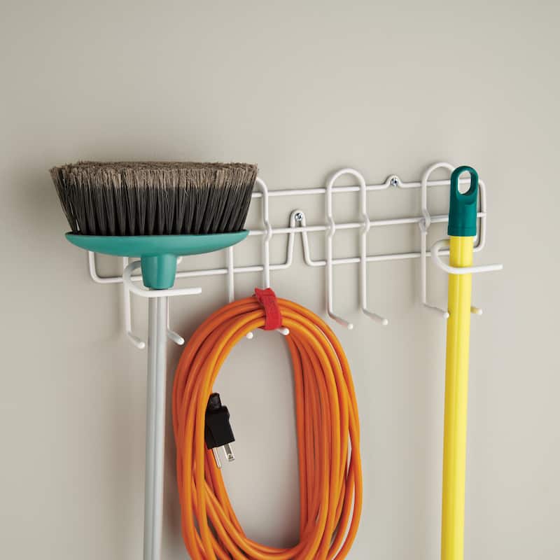 ClosetMaid White Wire Broom / Mop / Dustpan Holder