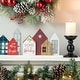 preview thumbnail 1 of 9, Glitzhome 20"L Metal and Wooden Christmas House Decor