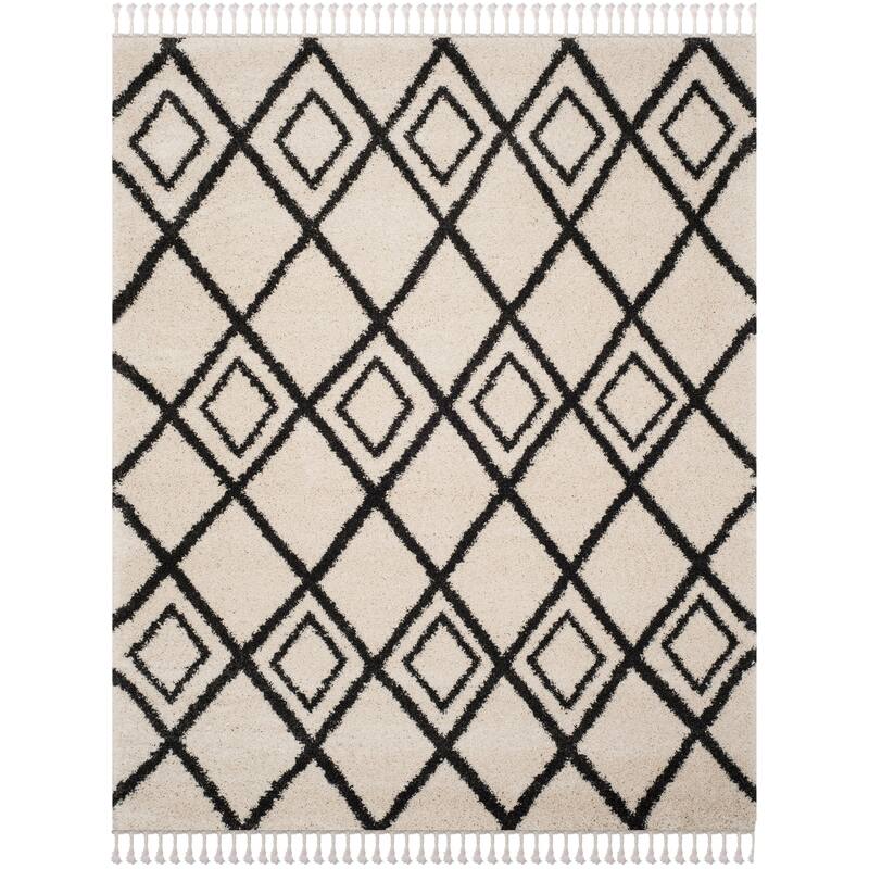SAFAVIEH Moroccan Fringe Shag Geoff 2-inch Thick Rug