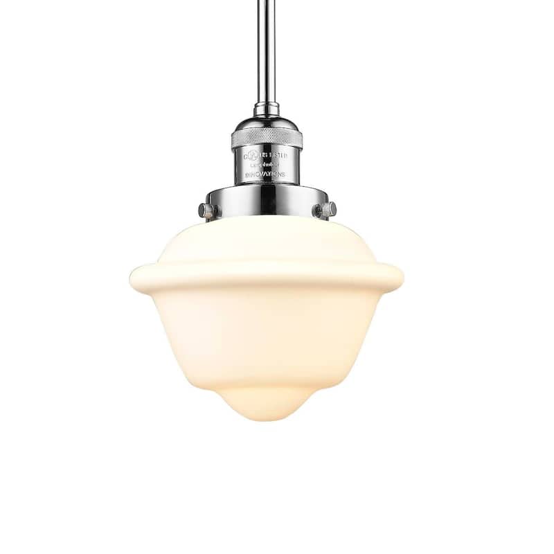 Innovations Lighting Small Oxford Single Light 8" Wide Mini Pendant - Polished Chrome / Matte White Cased