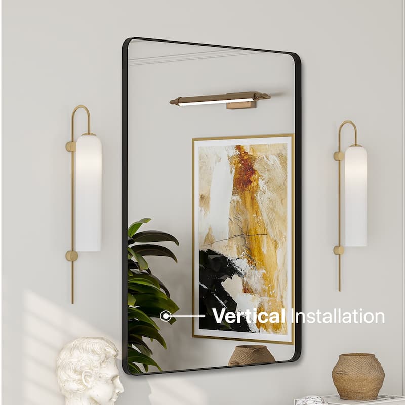 Eviva Harmony 30" x 40" Rectangular Black Metal Framed Mirror - N/A