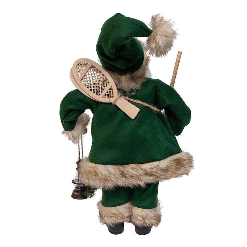 Kurt Adler 18.5-Inch Kringles Winter Green Santa with cane and lamp decoration