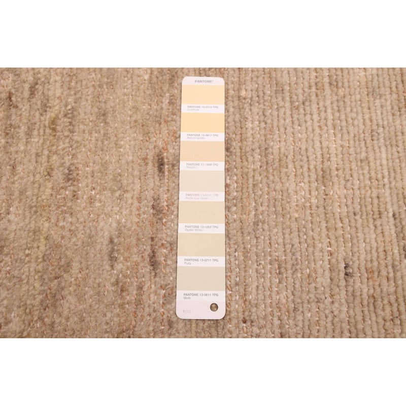 ECARPETGALLERY Hand-knotted Looma Light Khaki Wool Rug - 8'2 x 10'1