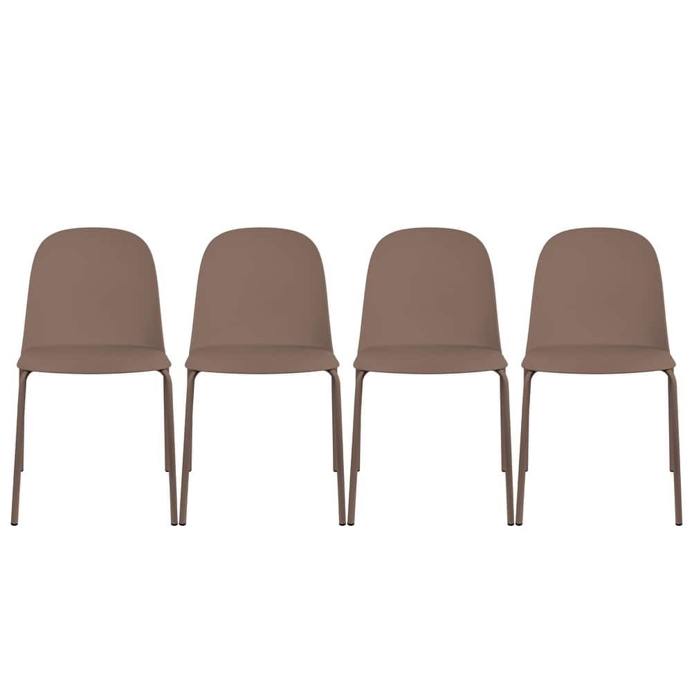 Set of 4 Plastic Dining Chairs For Kitchen Office Business Cafe Guest Waiting Room Event Party Outdoor Patio Hotel