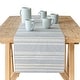 preview thumbnail 1 of 24, over&back Reversible Striped Table Runner - Waterproof - 90 inches - 18 x 90 Blue