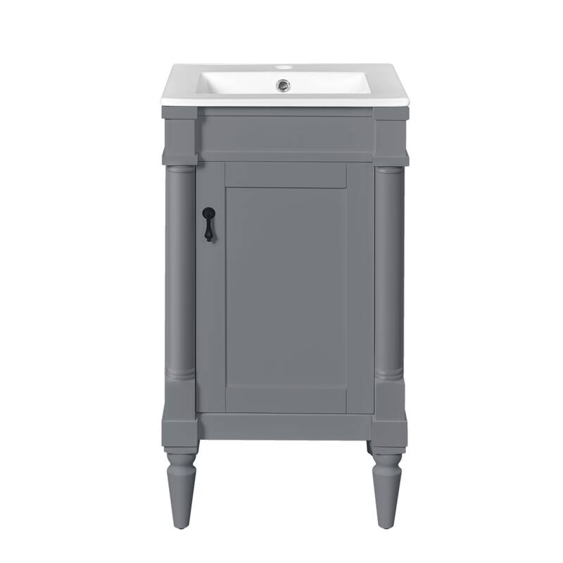 18-Inch Vanity With Sink,Storage Cabinet With Door,Freestanding Cabinet,Single Sink Cabinet With Adjustable Shelf