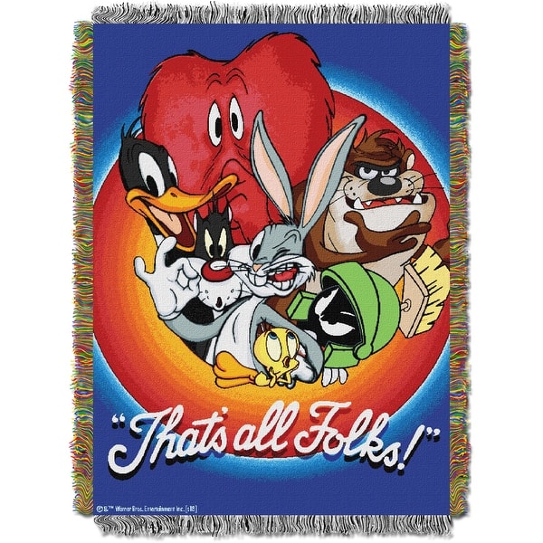 Warner Brothers Looney Tunes Favorite Show Woven Tapestry Throw Blanket