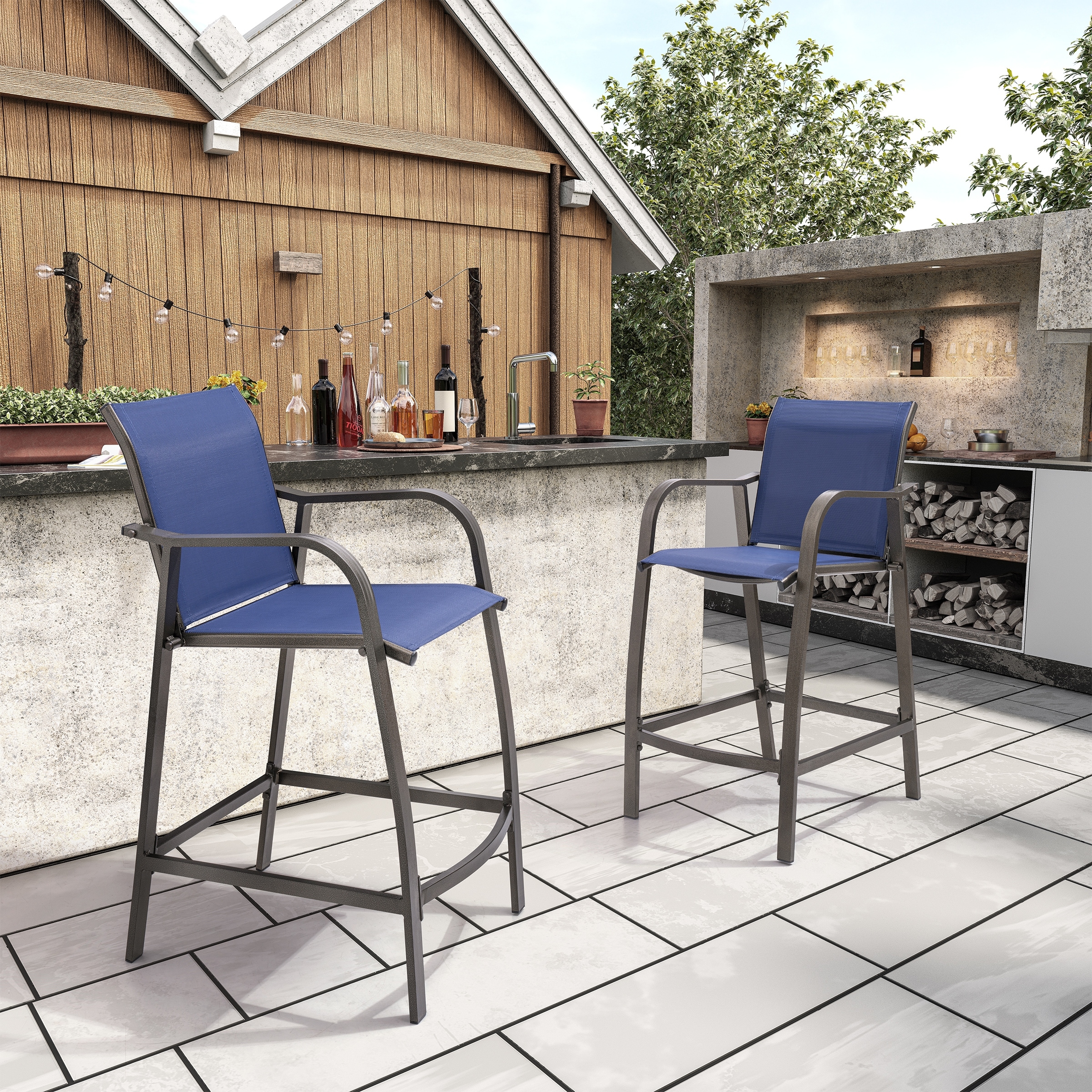 Outdoor counter best sale height bar stools