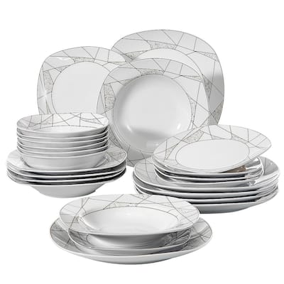 VEWEET 'Serena' Porcelain Dinner Plate Set (Service for 6)