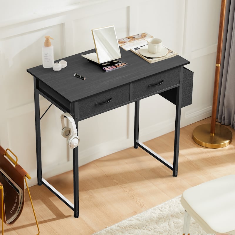 Computer Desk - Features Storage, Fabric Bag, Headphone Hook