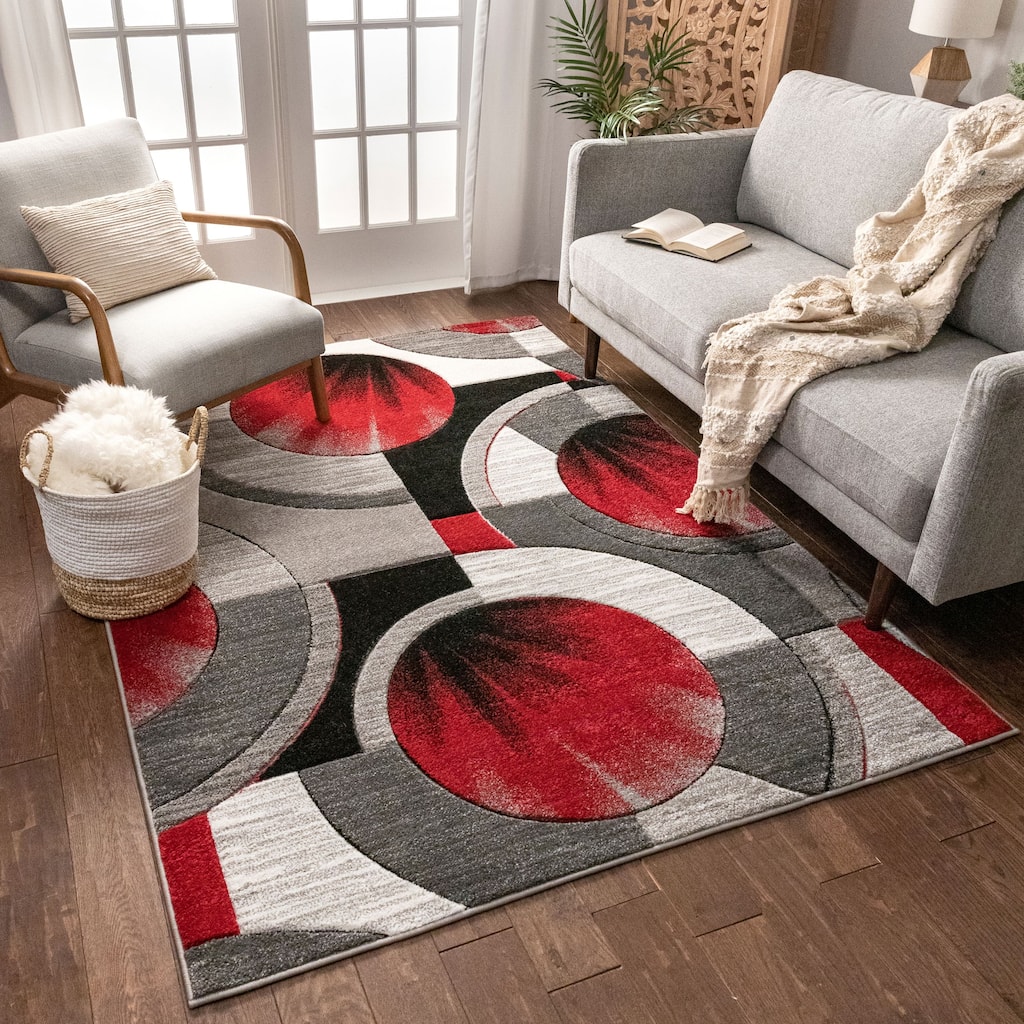 Well Woven Ruby Yolo Modern Area Rug