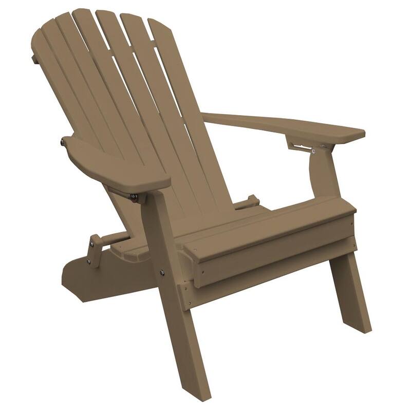 Poly Folding and Reclining Adirondack Chair - Weathered Wood