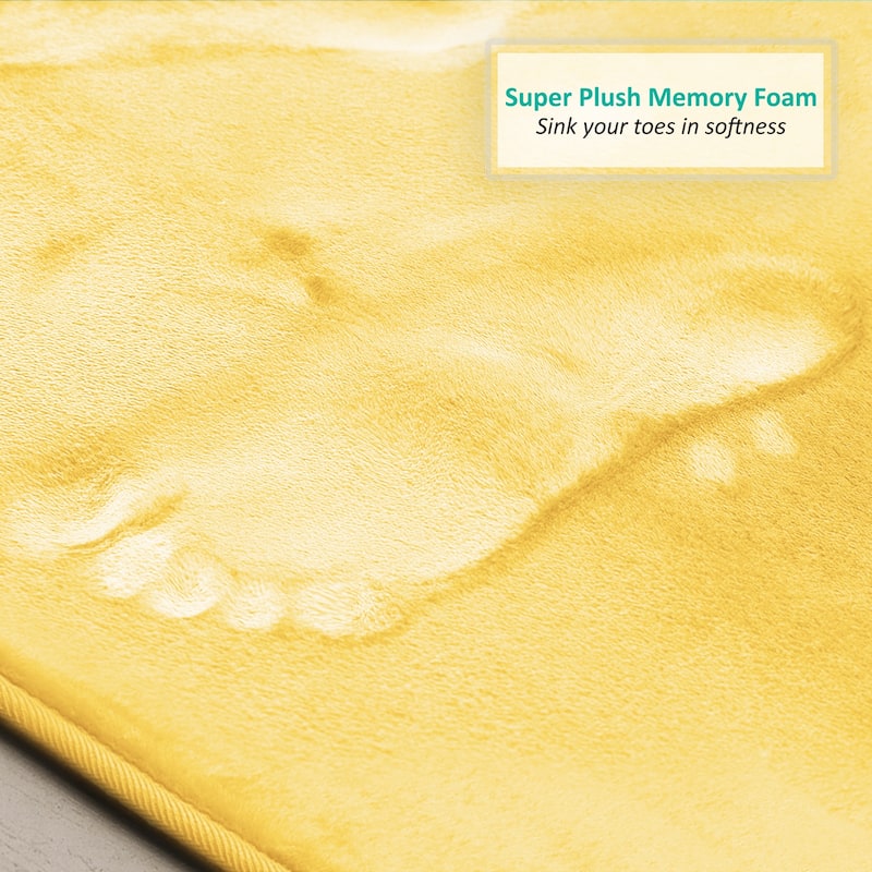 Clara Clark Ultra Soft Plush Bathroom Rug - Non-Slip, Velvet, Memory Foam Bath Mat - Set of 2