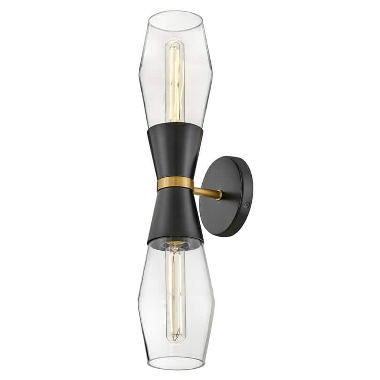 Lark 83902 Livie 2 Light 22" Tall Wall Sconce with Clear Glass Shades