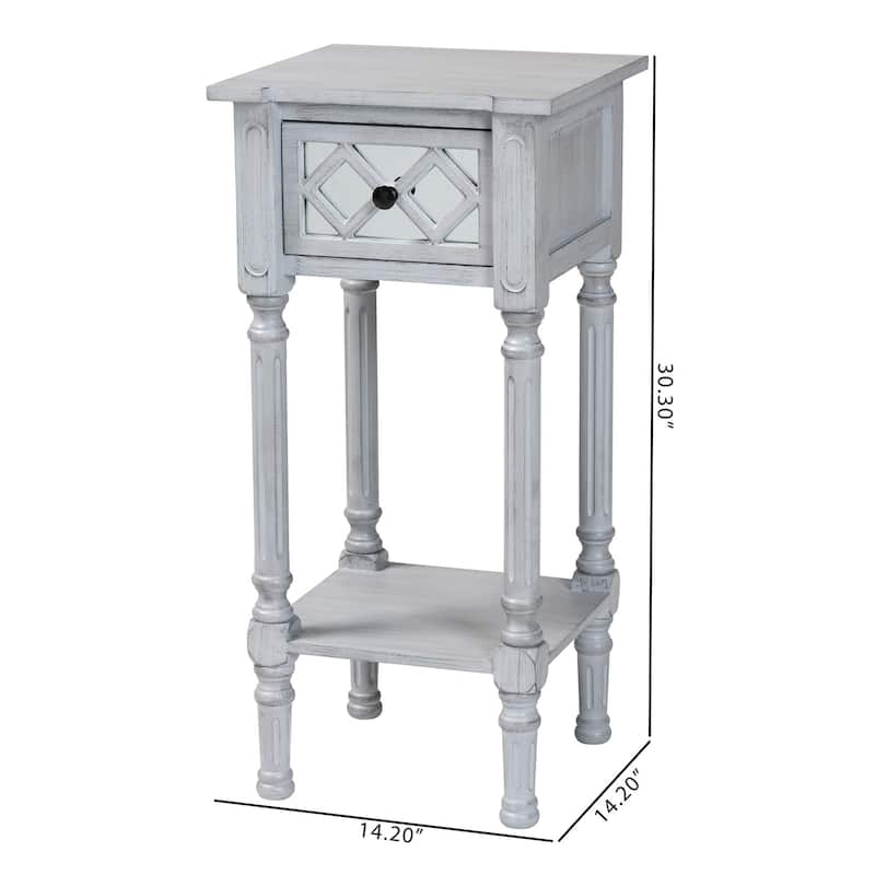 Gellert Classic and Traditional Grey Finished Wood 1-Drawer End Table