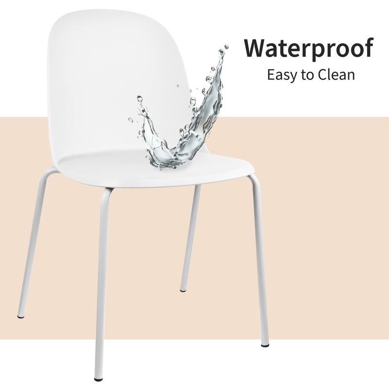 Set of 2 Plastic Dining Chairs For Kitchen Office Business Cafe Guest Waiting Room Event Party Outdoor Patio Hotel