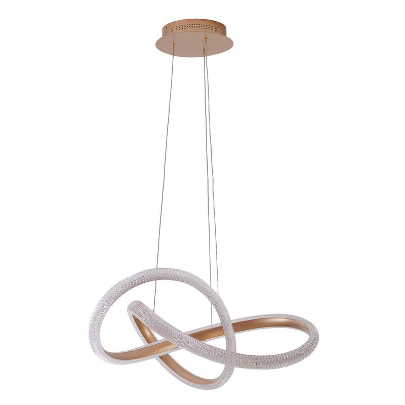 Gold Iron LED Chandelier With Clear Acrylic Diffusers