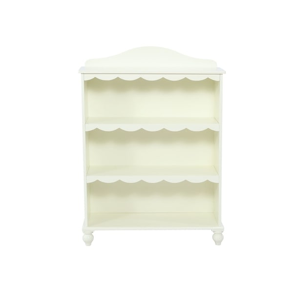 Powell Home Fashions D1061Y17BC Torri - 4 Shelf Rubberwood Shelving Unit - Vanilla