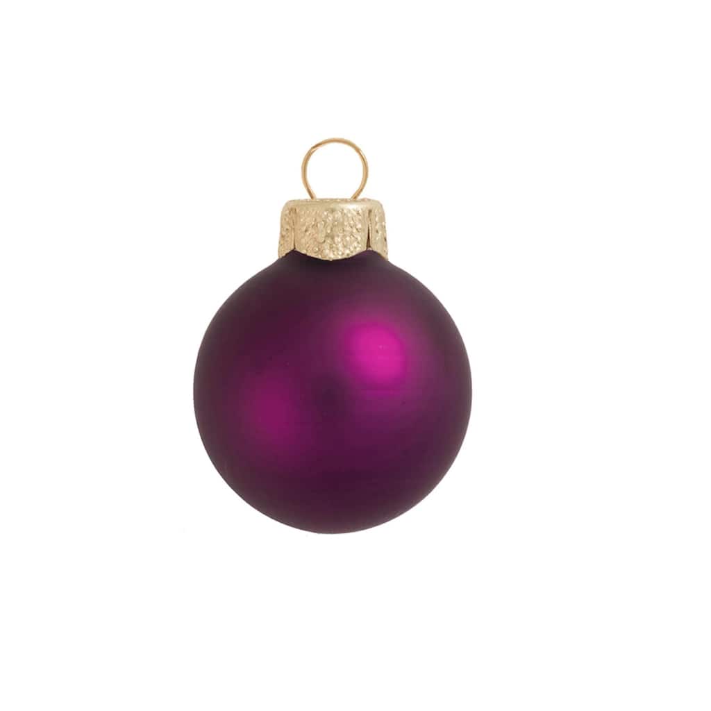 Matte Finish Glass Christmas Ball Ornaments 6" (150Mm) Plum Purple 2Ct