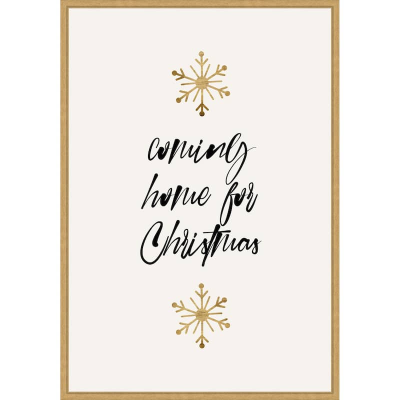Home Sweet Home by Eins Kubistika (23 x 33 in.), Framed Canvas Wall Art Print - Sylvie Bright Gold