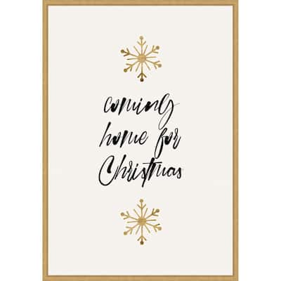 Home Sweet Home by Eins Kubistika (23 x 33 in.), Framed Canvas Wall Art Print - Sylvie Bright Gold