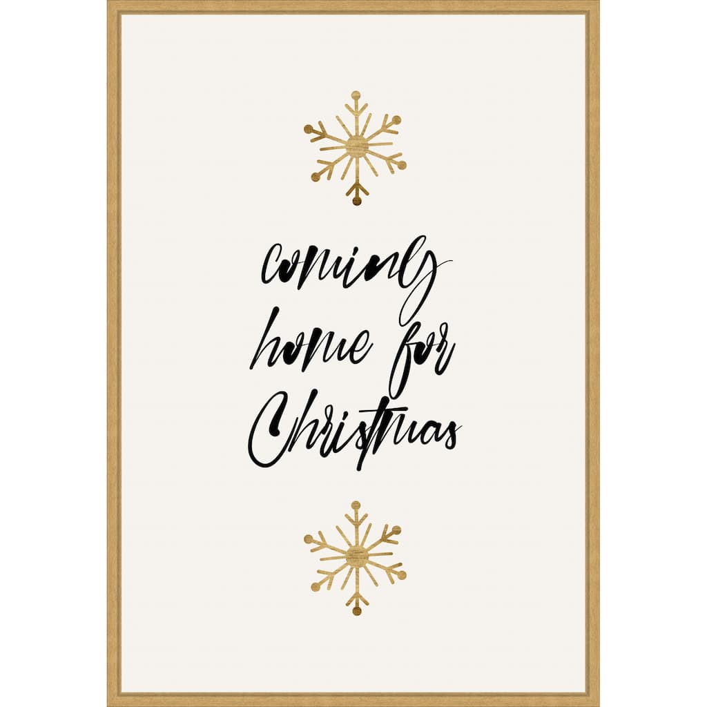 Home Sweet Home by Eins Kubistika (23 x 33 in.), Framed Canvas Wall Art Print - Sylvie Bright Gold