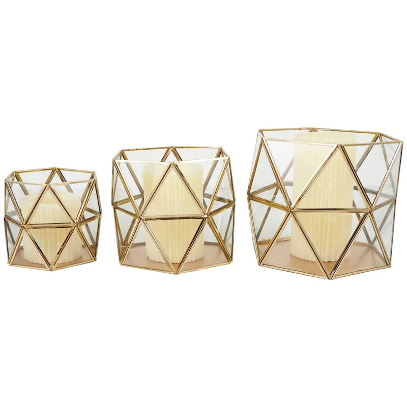 Wood Candle Lantern (Set of 3)