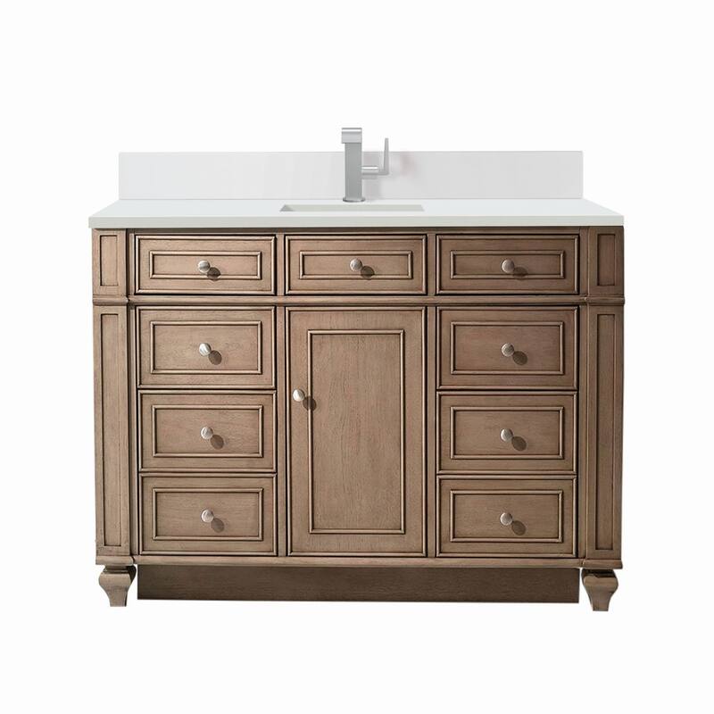 James Martin Vanities 157-V48-1WZ Bristol 48" Single Basin Walnut Wood - Whitewashed Walnut