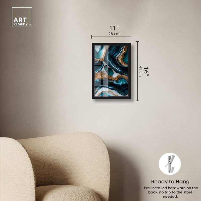 Teal Tectonic II Shadowbox by Art Remedy
