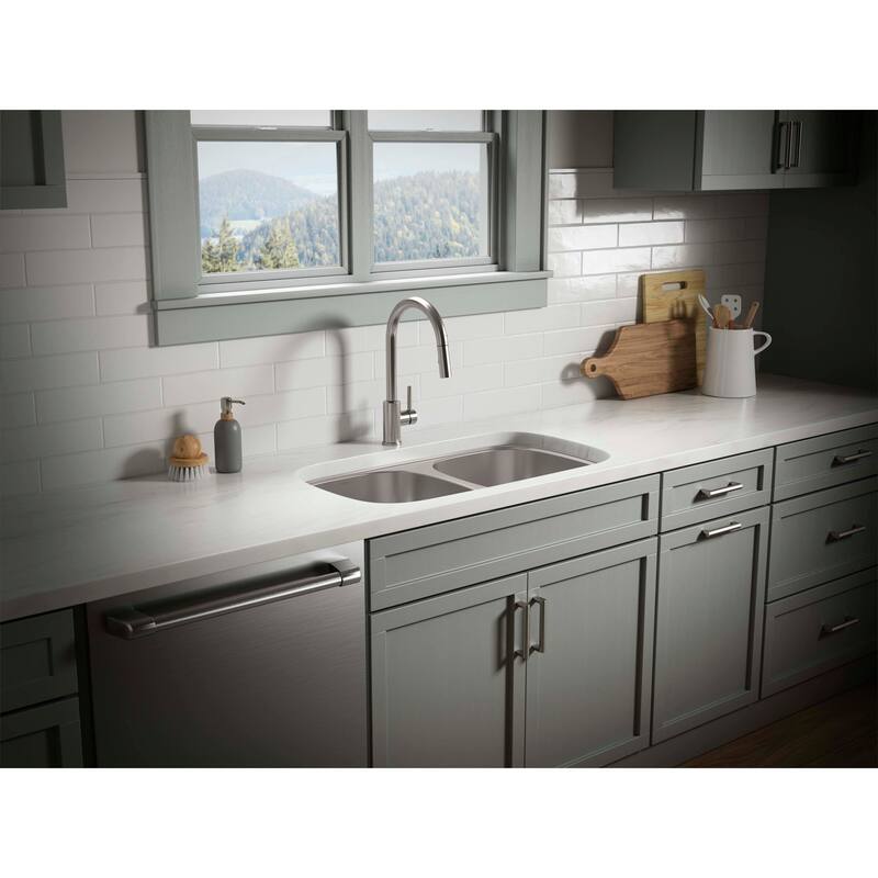 Sterling 36598 Valton 32-1/4" Undermount Double Basin Stainless Steel - Stainless Steel