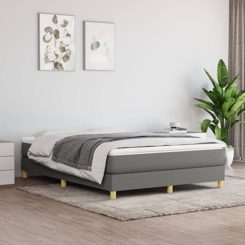 vidaXL Box Spring Bed Base Platform Bed Frame with Mattress for Bedroom Fabric