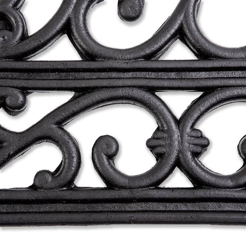 J & M Home Fashions 18" X 30" Natural Rubber Wrought Iron Floor Mat