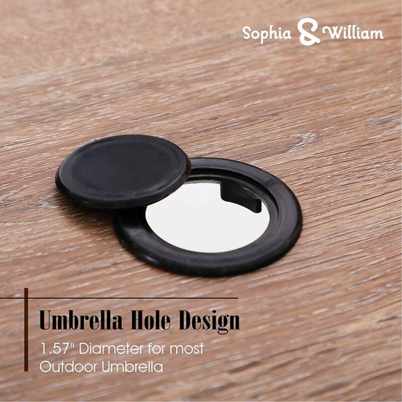 MAISON ARTS Outdoor Patio 6 Pieces Dining Set with Umbrella