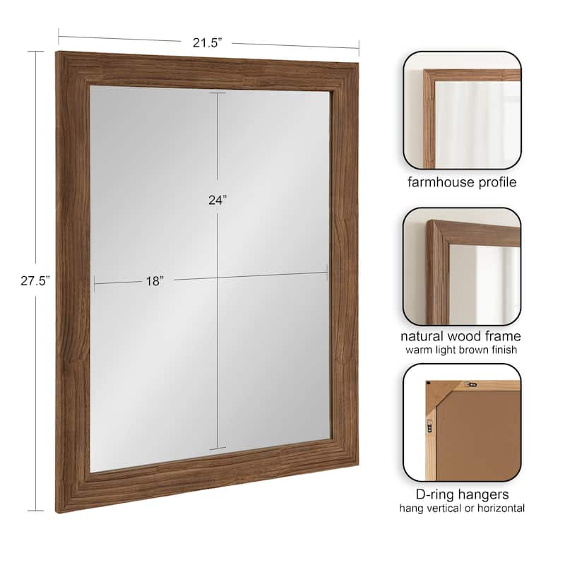 Kate and Laurel Travon Rectangle Bathroom Wall Mirror