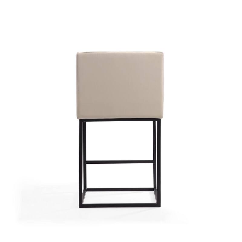 Manhattan Comfort Ambassador 38 in. Black Metal Counter Height Bar Stool (Set of 2)