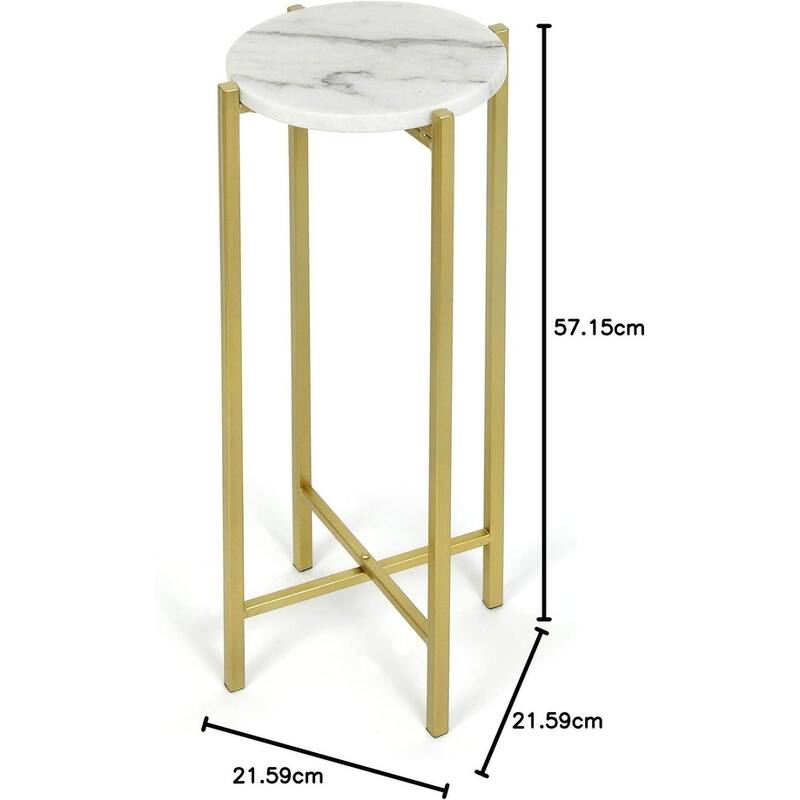 Urban Lifestyle Marble Collapsible Accent Drink Table