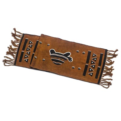 Novica Handmade Turtle Procession Cotton Table Runner