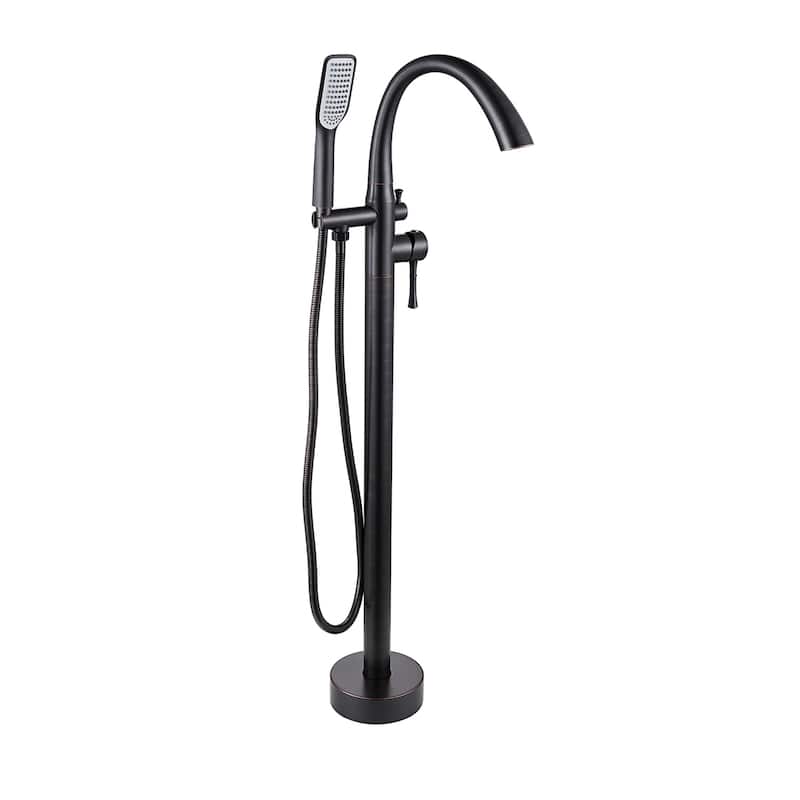 Topcraft Floor Mounted Bathtub Filler with Handheld Showerhead - Oil Rubbed Bronze