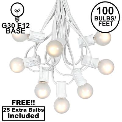 100 Foot G30 Outdoor Globe Patio String Lights - Set of 125 G30 Globe Bulbs