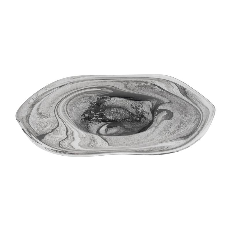 Glass Decorative Tray Marbled Swirl Pattern Modern Design Home Office