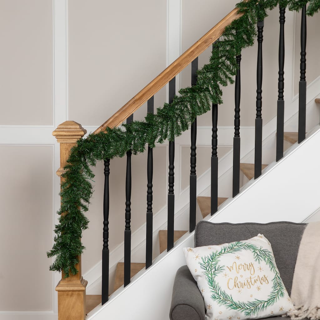 Canadian Pine 2-Tone Artificial Christmas Garland - 9' x 8" - Unlit